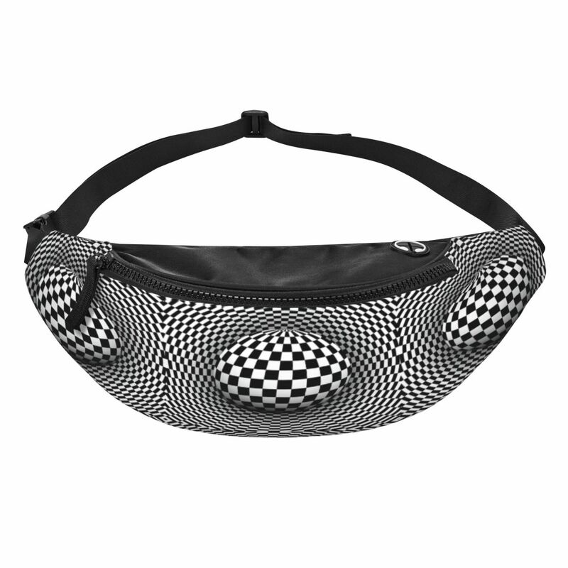 Riñonera con ilusión de vórtice 3D para hombre y mujer, bolso de cintura cruzado con diseño geométrico abstracto, ideal para viajar, teléfono y Dinero