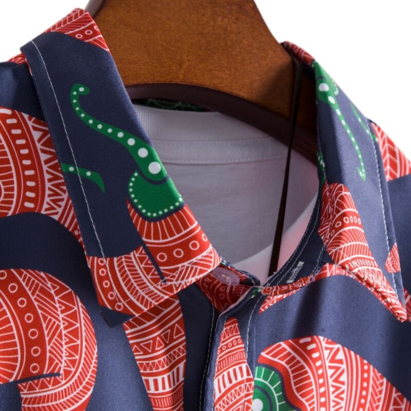 Luksusowe koszule męskie koszula Tiki t-shirty męskie darmowa wysyłka odzież męska modne bluzki społeczne hawajska bawełna wysokiej jakości