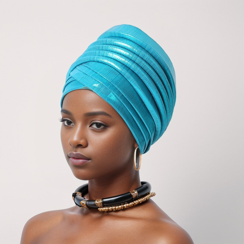 Turban africain nigérian pour femmes, couvre-chef, déjà fabriqué, cravate de sauna, vêtements de sauna musulmans, pièce de sauna de fête