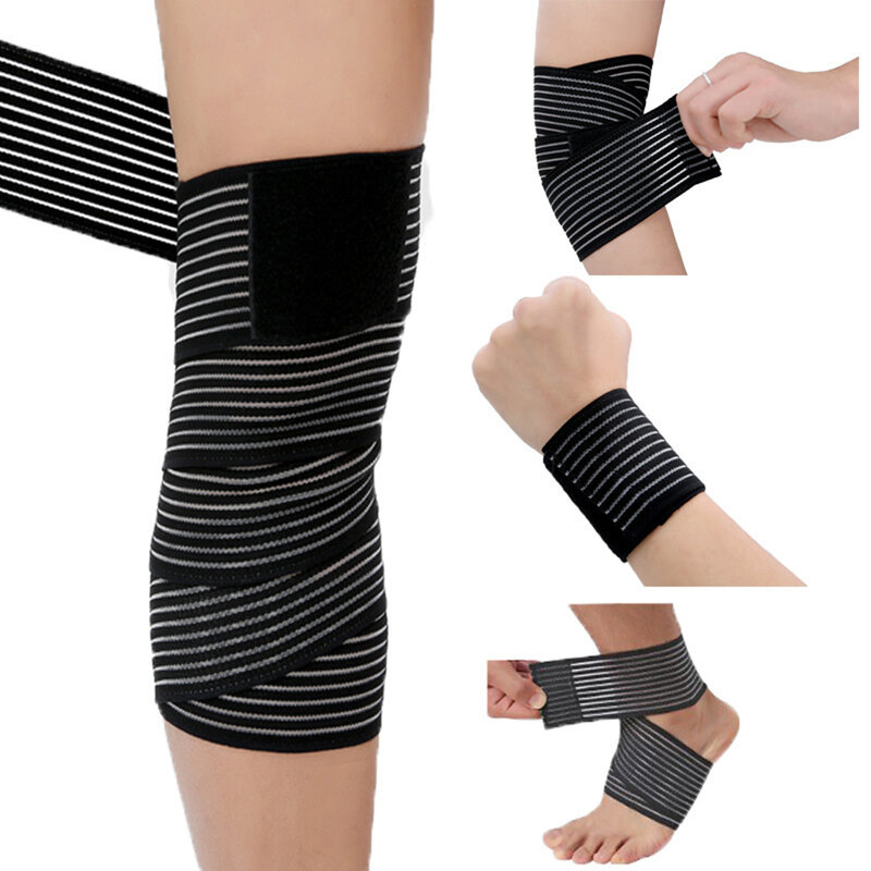 1PC 40 ~ 180cm wysokiej elastyczności kompresji bandaż sport taśma kinezjologiczna dla kostki nadgarstka kolana łydki udo okłady wsparcie Protector