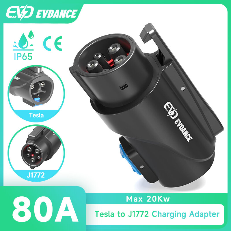 Tesla to J1772 Adapter Max 80A 250V 20kW Charging Adapter High-Power Fast Charger for Electric Vehicles NACS to J1772 EV Adapter