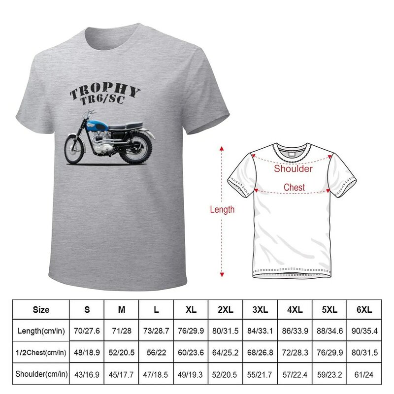 De Trofee Tr6 Motorfiets T-Shirt Jongens T-Shirts Effen T-Shirt Koreaanse Mode Grappige T-Shirts Oversized T-Shirts Voor Mannen