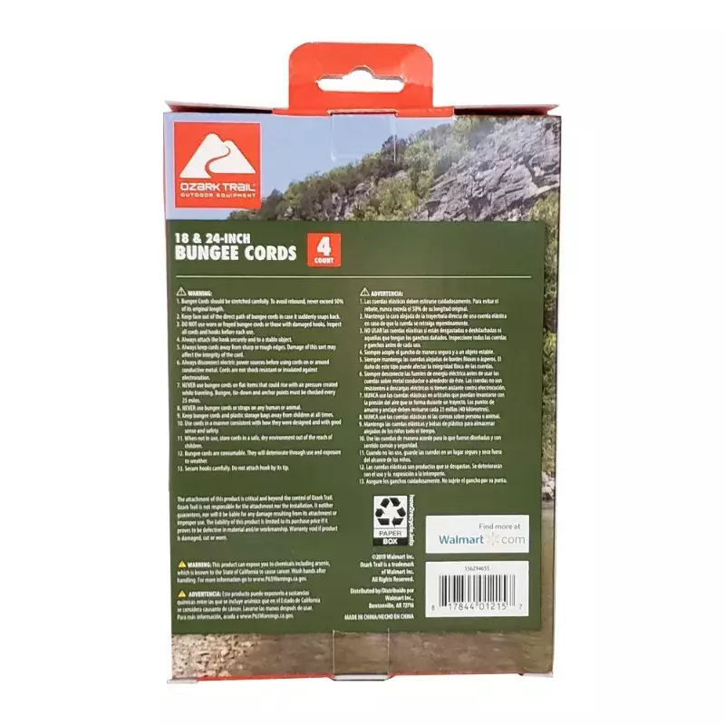 Ozark trail®Gummi-Bungee-Schnüre in 4er-Pack, 2-18 "und 2 - 24"