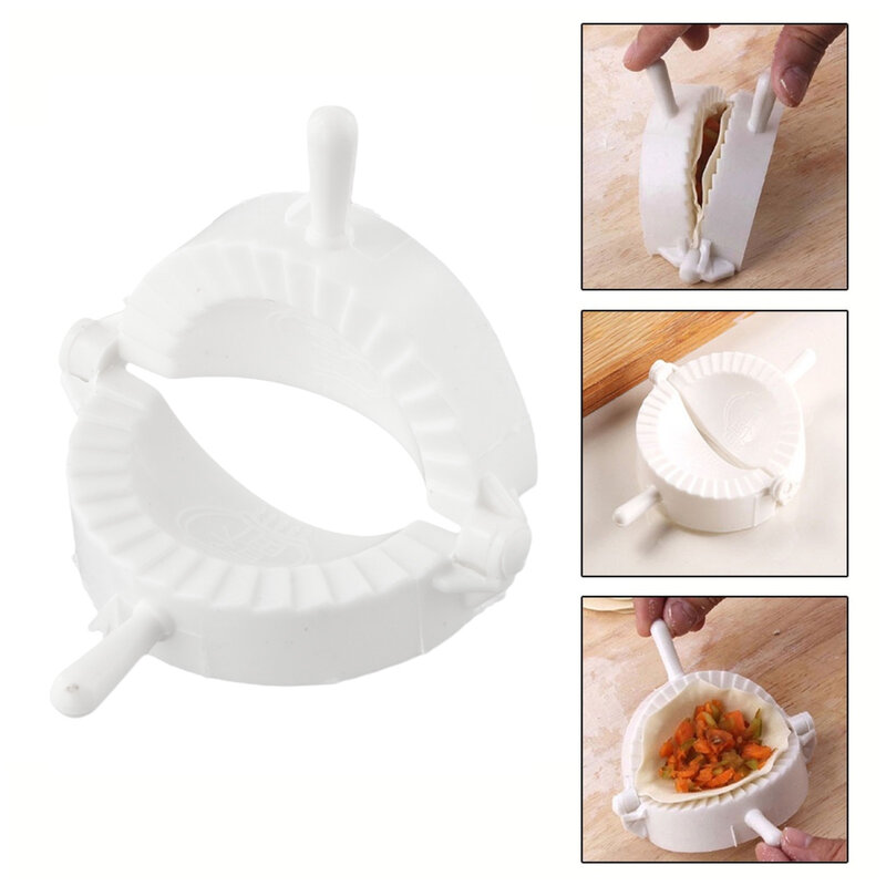 Ravioli Pie cetakan pangsit, alat klip kompak pegangan terintegrasi ringan DIY adonan fleksibel tekan tangan