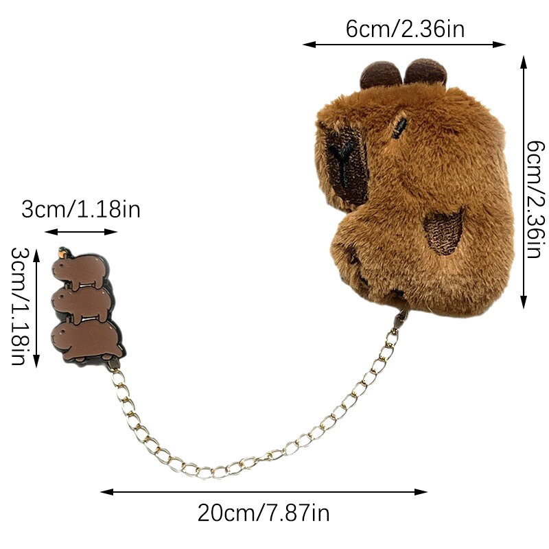 1PC Cartoon Plush Capybara Corsage Cute Animal Badges Personality Brooch Clothing Backpack Pins Decor For Girls Kids Gift