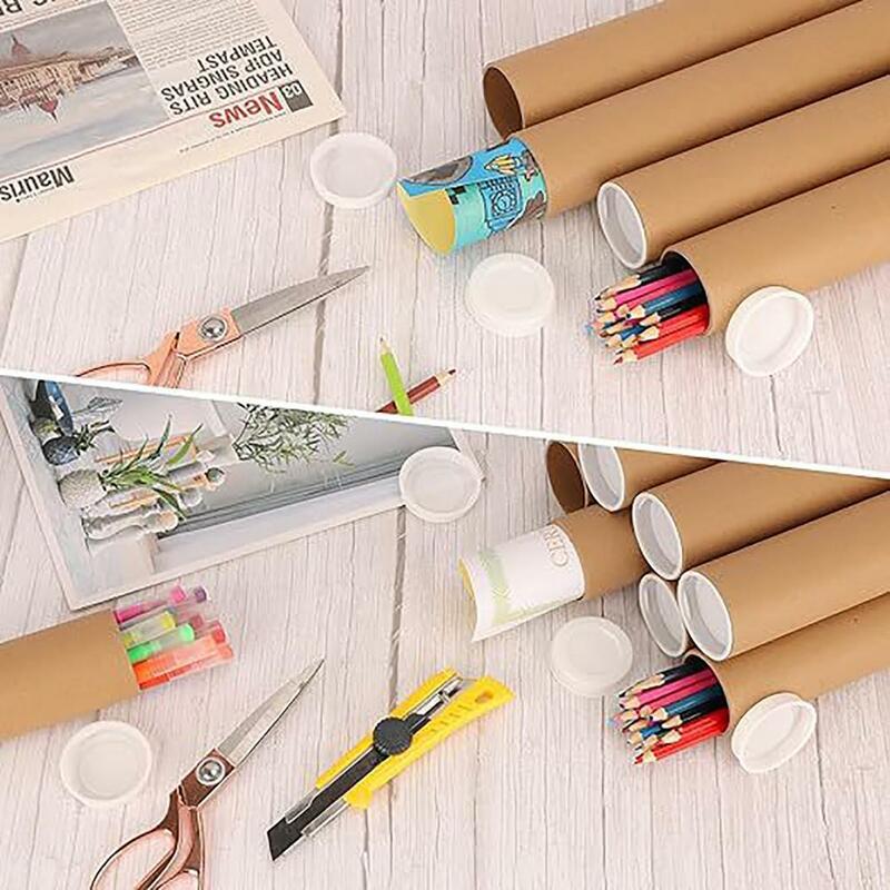 2 Pcs Shipping Paper Tubes Cardboard Mailing Tubes Extra Heavy-duty Kraft Mailing Tubes Ideal for Shipping Artwork Blueprints
