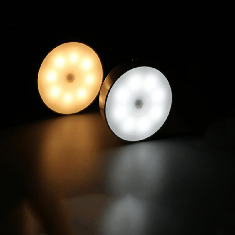8 contas usb recarregável 700mah lâmpada de parede led corpo humano infravermelho sensor luz noturna armário luzes para quarto escada banheiro