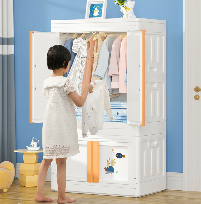 กล่องเก็บของ72/150L แบบเรียบง่ายพับเก็บได้ตู้เสื้อผ้าในครัวเรือนกางเกงตู้เก็บของกระจุกกระจิกสำหรับเด็ก
