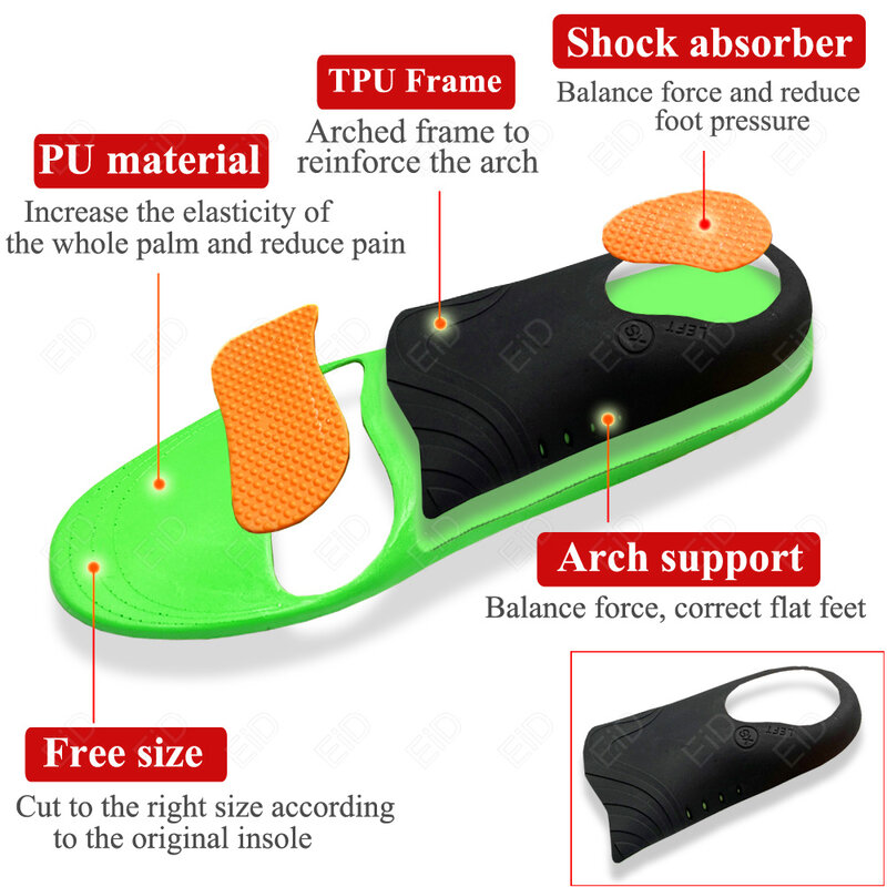 EiD Best Orthotic Insole Arch Support X/O Leg Flat Foot Health Shoe Sole Pad insoles for Shoes insert padded Orthopedic insoles