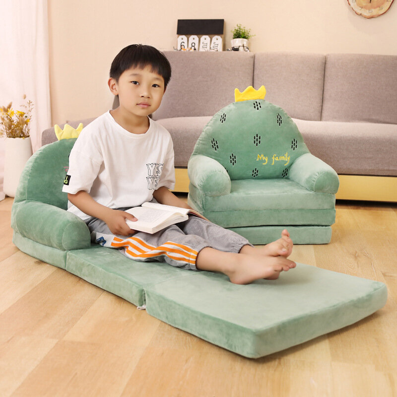 Детский диван MOMO, милый мультяшный Ленивый Складной маленький диван-кровать для девочки, принцессы, малыша, двухцелевое маленькое детское сиденье