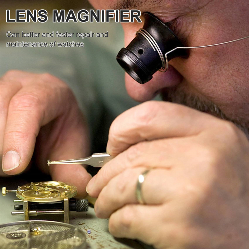 4PCS Loupe Eyeglass Magnifiers Set 5X 10X 15X 20X Watch Repair Loupe Magnifier Set Magnifying Glass for Watch Jewellery