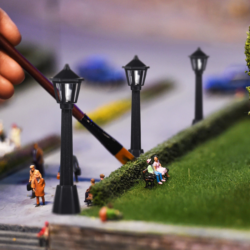 3pcs Micro Landscape Figurines and Mini Garden Street Lightatures Ornaments Model Lights Street Lamp Simulation Lights