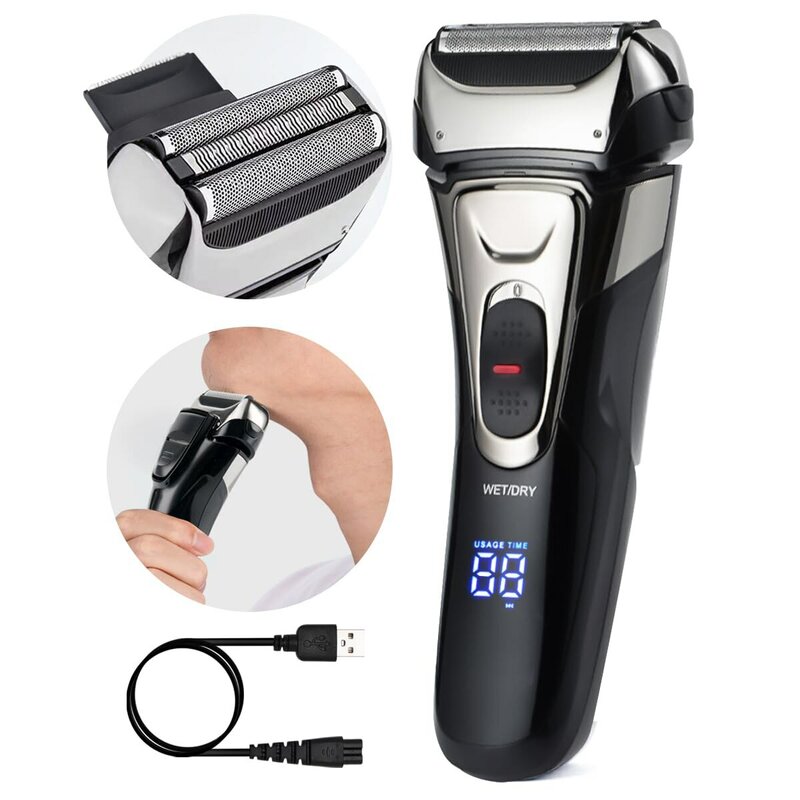 Travel Mens Shaver Mini Electric Razor for Men USB Rechargeable Beard Shaver Small Size Shavers Compact Razor Wet Dry Use