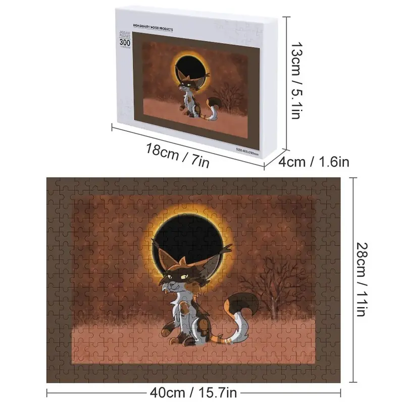 Driekleurige Kat Met Eclipse Puzzel Iq Personaliseren Aangepaste Naam Hout Aangepaste Foto Puzzel