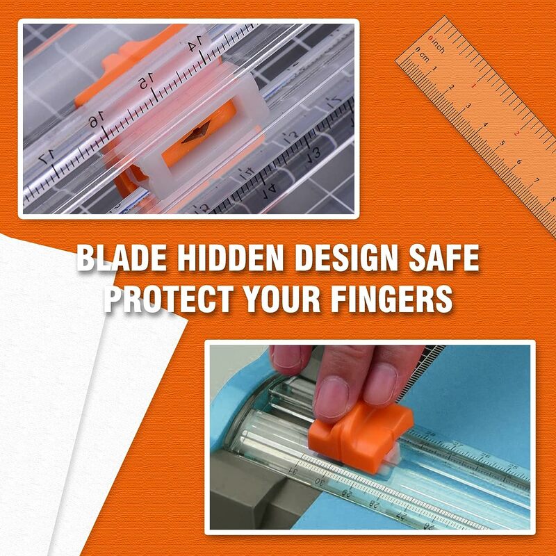 Paquete de 4 cuchillas de repuesto para cortador de papel con protección de seguridad automática, recarga de cuchillas de corte de papel
