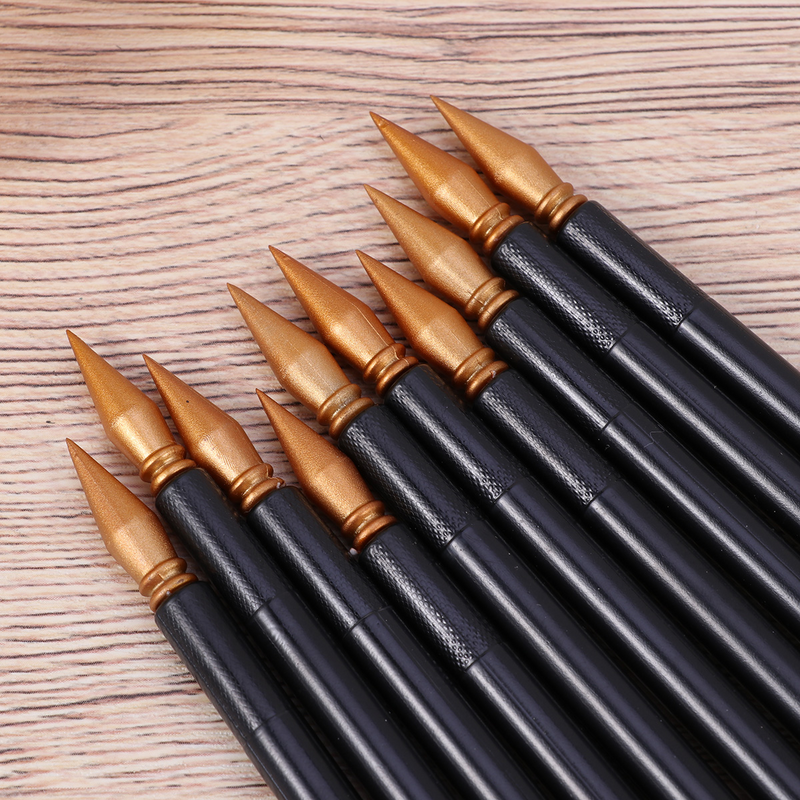 10 buah sikat pengikis kayu pena Stylus anak pena berwarna untuk anak-anak lukisan goresan