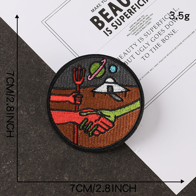2024 New Embroidery Patch DIY Astronaut Alien Stickers Adhesive Badges Iron on Patches Cloth Bag Hat Emblem Fabric Accessories