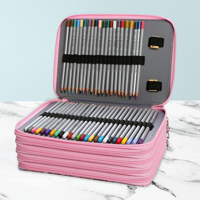 حقيبة أقلام رصاص ملونة عملية ، منظم أقلام ماركر ، فرش مستحضرات تجميل ، لوازم مكتبية ، أقلام خلاط ، فنان ، سلوتس
