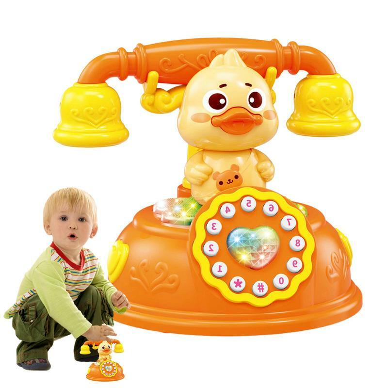 Juguete de teléfono con mecanismo de relojería para bebé, juguetes de teléfono de simulación para Educación Temprana, juguetes electrónicos musicales, decoraciones de escritorio