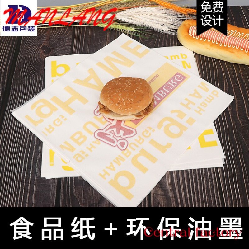 Feuilles de papier alimentaire anti-graisse imprimées personnalisées, fabricants de papier enduit de cire, sandwich, hamburger, deli