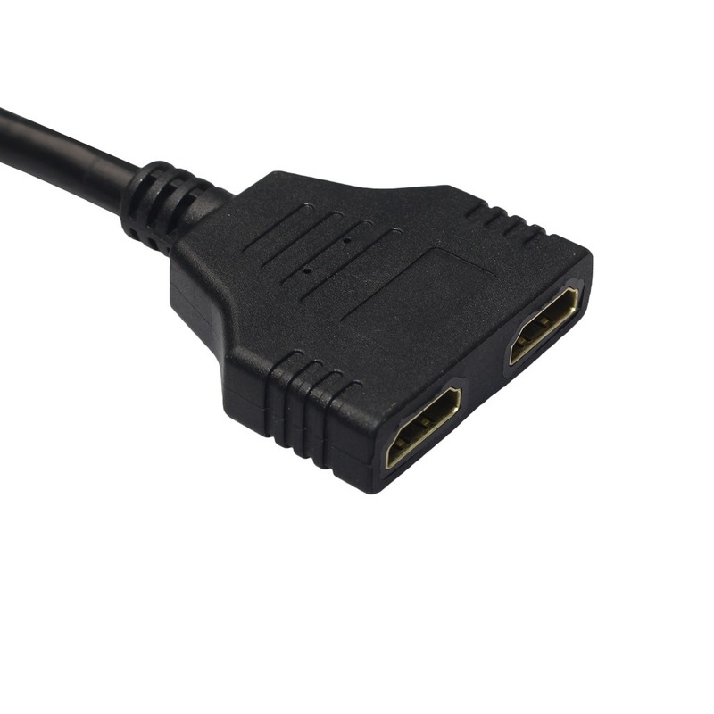 HDMI-متوافق الفاصل محول محول ذكر إلى أنثى HDMI-متوافق 1to 2 سبليت مزدوج إشارة محول تحويل كابل