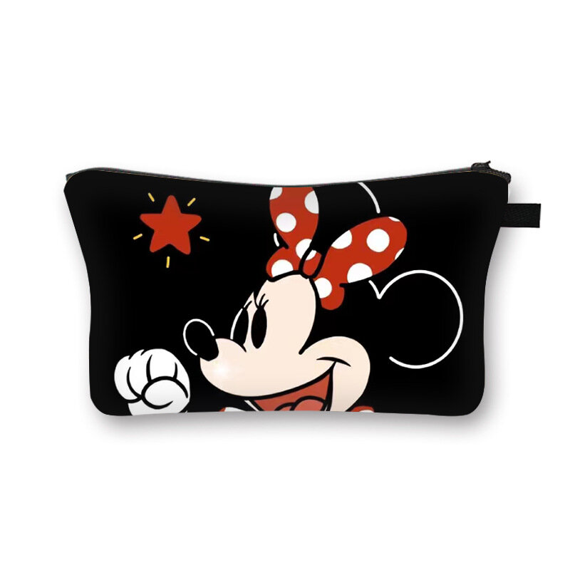 Tas Makeup Anime Disney Stitch Mickey Mouse tas kosmetik Dumbo lucu tas cuci kartun tas pensil hadiah Natal anak perempuan