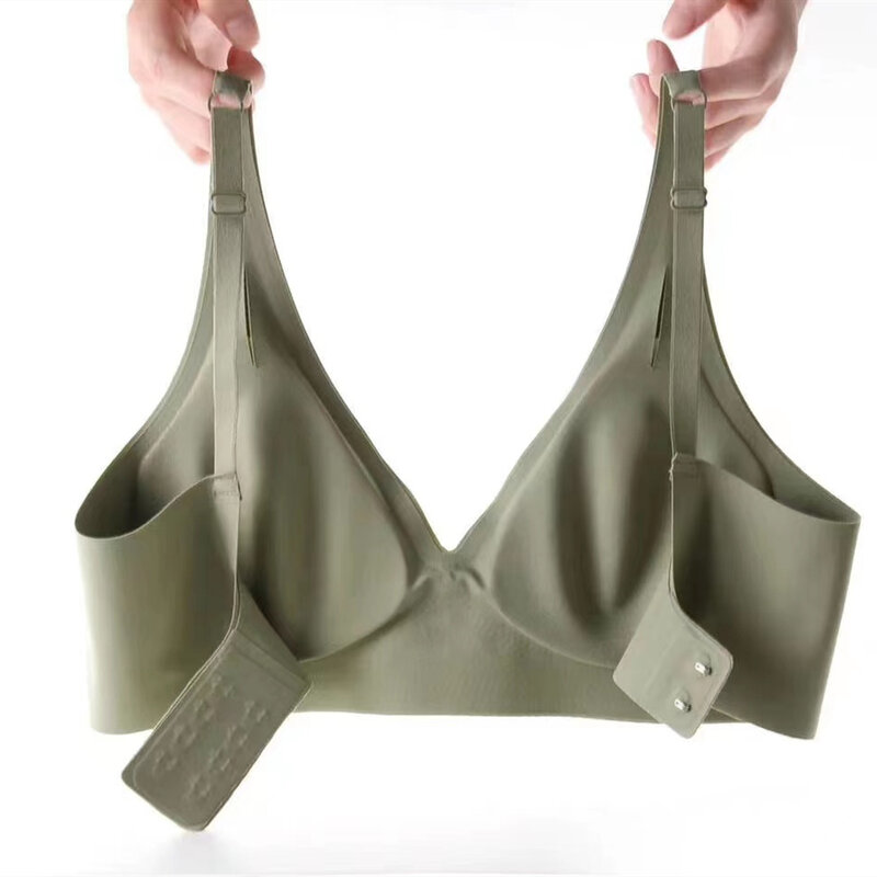 Nahtlose Damen Unterwäsche V-ausschnitt Keine Stahl Ring Kleine Brust Versammelt Einstellbar Kleine Komfortable Dünne Top Bh