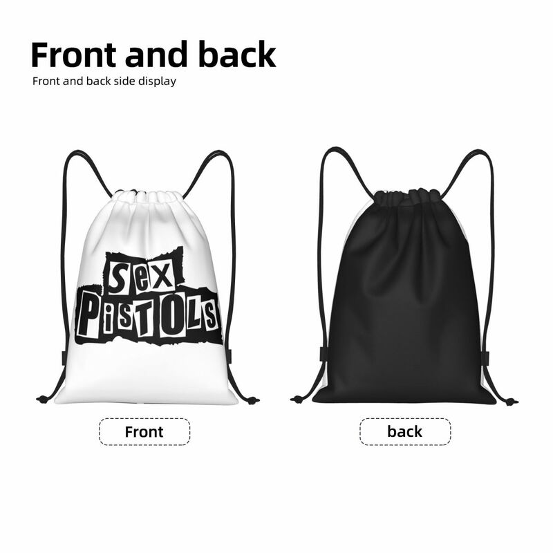 Custom Sex Pistols Drawstring Bags para homens e mulheres, leve, heavy metal, banda de rock, esportes, academia, armazenamento