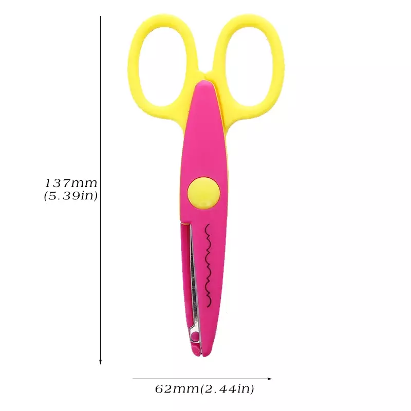 Mr.paper 6 Styles Simple Lace Scissors Wavy Pattern Small Round Head Children's Special Student Art Tool Stationery Scissor