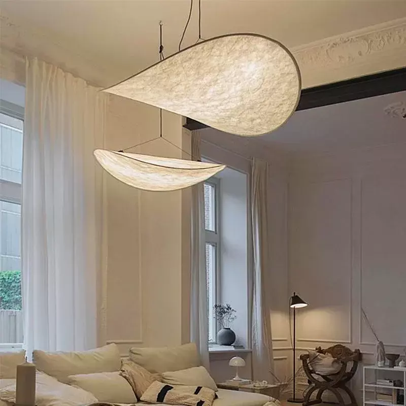 Nordic Tense LED Lustre De Teto, Pingente De Seda Artesanal, Lâmpada Pendurada Para Sala De Estar, Decoração De Casa