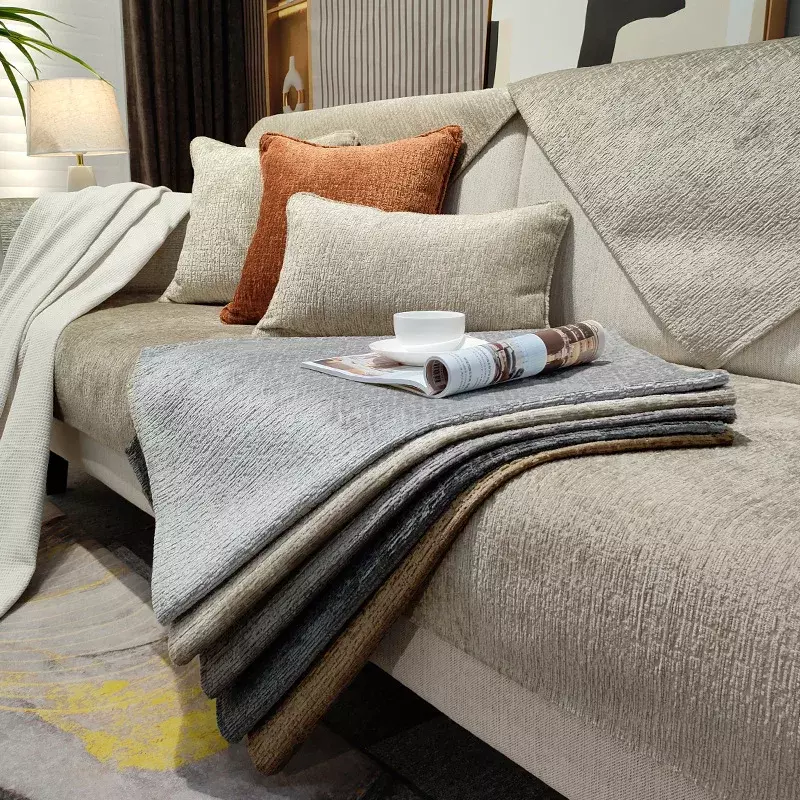 Funda de sofá antideslizante Universal para sala de estar, funda de cojín moderna de Color sólido para el hogar, todas las estaciones
