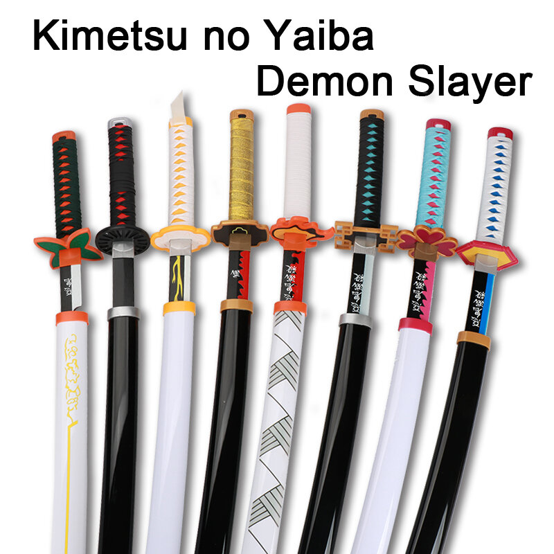 Spada giocattolo Demon Slayer Katana 80cm spada di legno arma Cosplay Zenitsu Muichirou Mitsuri 1:1 modelli e stili originali