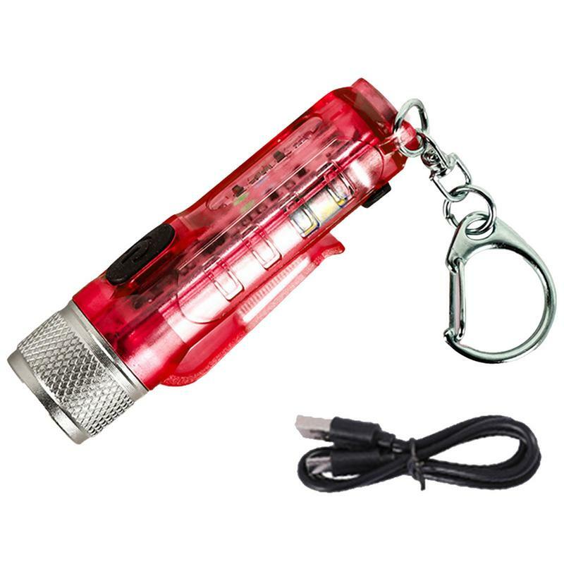 USB قابلة للشحن جيب LED مصباح يدوي ، سلسلة المفاتيح ، شمعة عالية ، طويلة الأمد ، IP65 مقاوم للماء