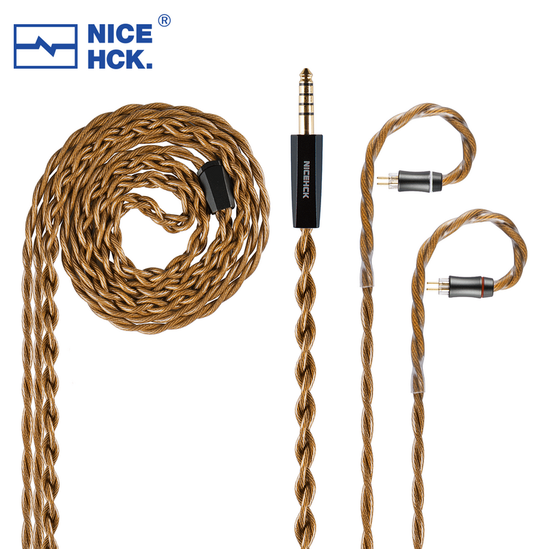 NiceHCK-Cable de auriculares OurLaura 16.6AWG, Triple compuesto, cobre británico de alta conductividad, MMCX/0,78 para Fudu Perfomer8 F1 Pro