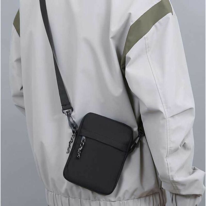 Casual Men Messenger Bag New Korean Solid Color Sports Shoulder Bag Student Phone Bag Nylon Small Handbag