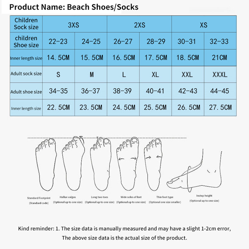 1 pair Barefoot Quick-Dry Aqua Socks Unisex Swimming Non-Slip Snorkeling Deep Diving Warm Waterproof Beach Socks Shoes