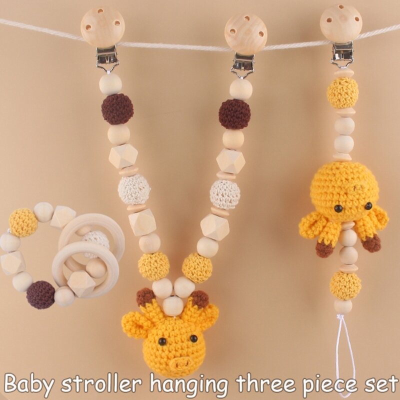 Food Grade Silicone Pacifier Chain Car Hanging Set Convenient & Portable Pacifier Holder set for Safe & Reliable Use