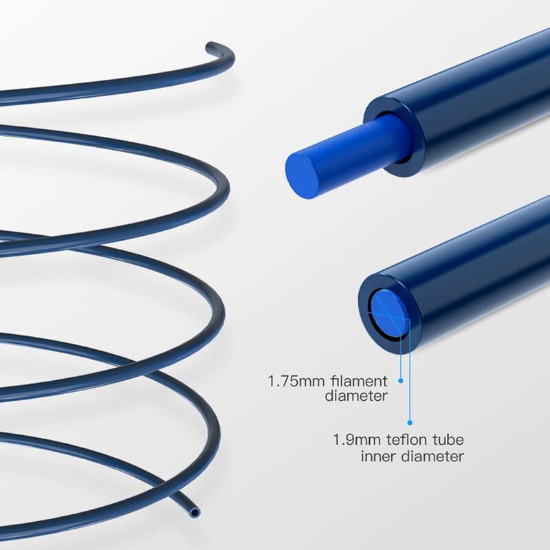CREALITY untuk Capricorn Bowden PTFE Tubing biru 1M/2M bagian Printer 3D untuk 1.75mm filamen Premium PTFE Resin diimpor dari Jepang