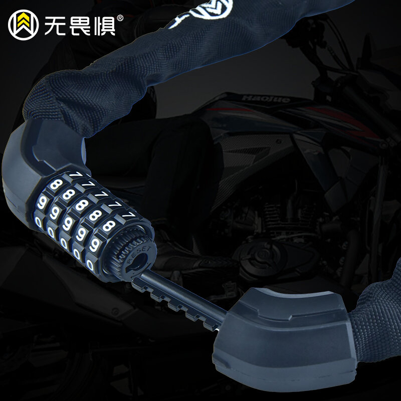 شحن مجاني سلسلة أمان طويلة قفل للدراجة مكافحة سرقة الصلب رمز كلمة السر دراجة نارية قفل الدراجات دراجة كهربائية Accoessorie
