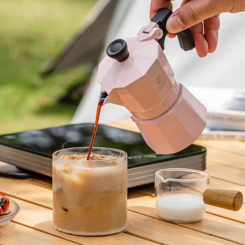 모카 포트 단일 밸브 핸드 브루 커피 도구, 가정 야외 이탈리아 에스프레소 커피 포트