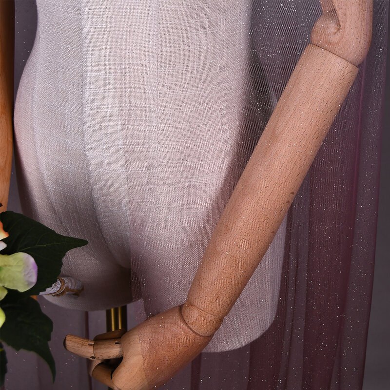YUEJI-velo corto de una sola capa con purpurina roja para boda, nuevo diseño, 0219