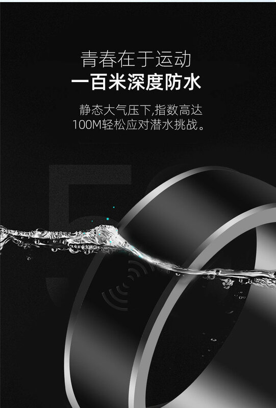 Teclas de Control de acceso de grabado láser personalizadas, anillos inteligentes NFC de acero de titanio a prueba de agua, 13,56 Mhz