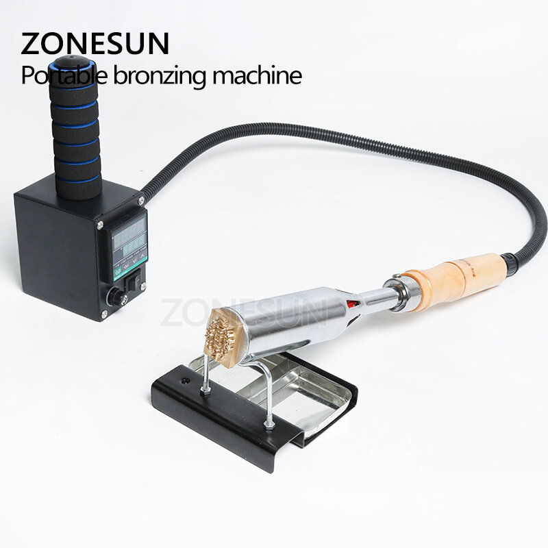 ZONESUN Handheld Leather Wood Paper LOGO PVC Hot Foil Stamping Creasing Embossing Machine Heat Press Machine Branding Iron
