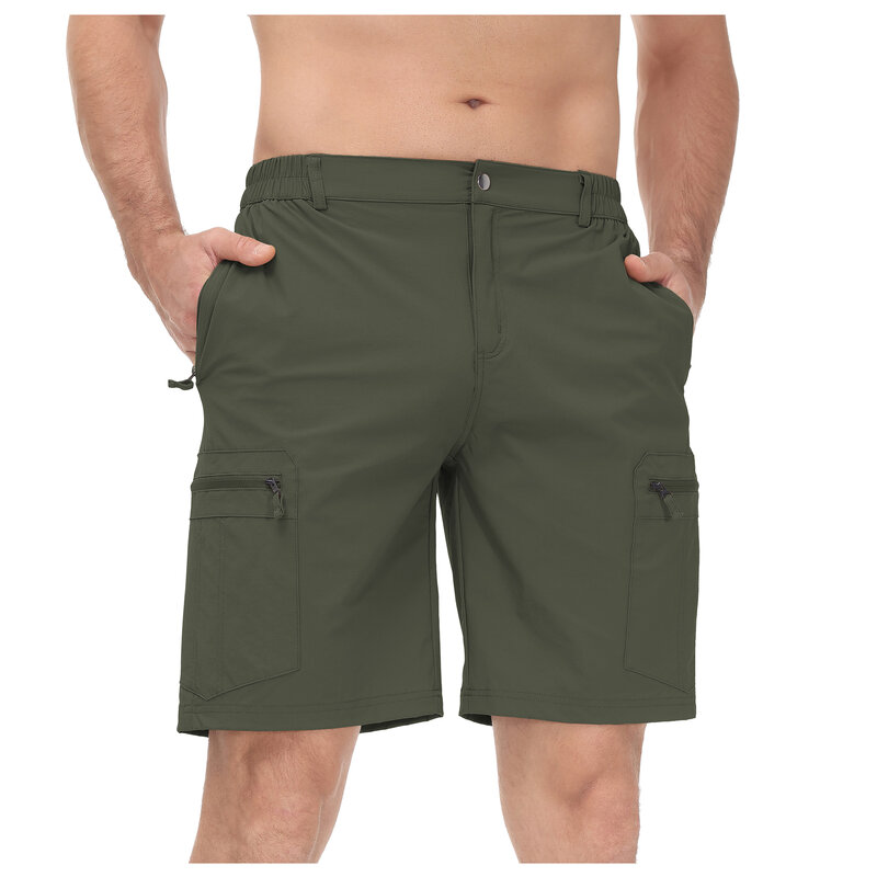 Pantaloncini Cargo Casual da uomo estivi UPF50 + pantaloni impermeabili escursionismo cintura elasticizzata pesca all'aperto pantaloncini tattici da campeggio ad asciugatura rapida