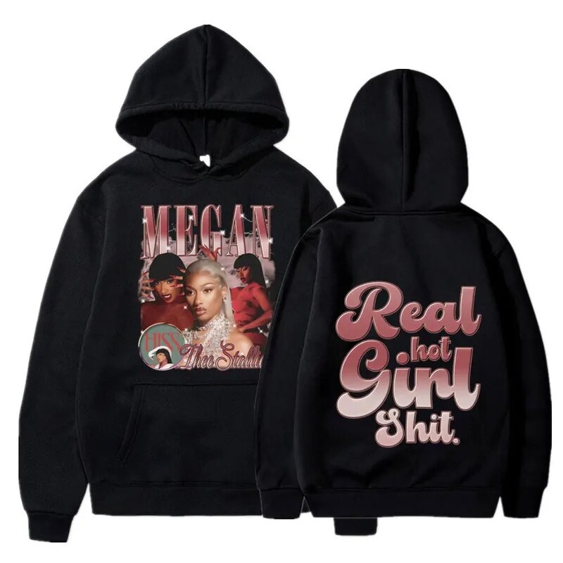 Rapper Megan Thee Stallion Hiss Graphic Hoodies Men Women Clothing Hip Hop Vintage Hooded Sweatshirts Casual Oversized Hoodie