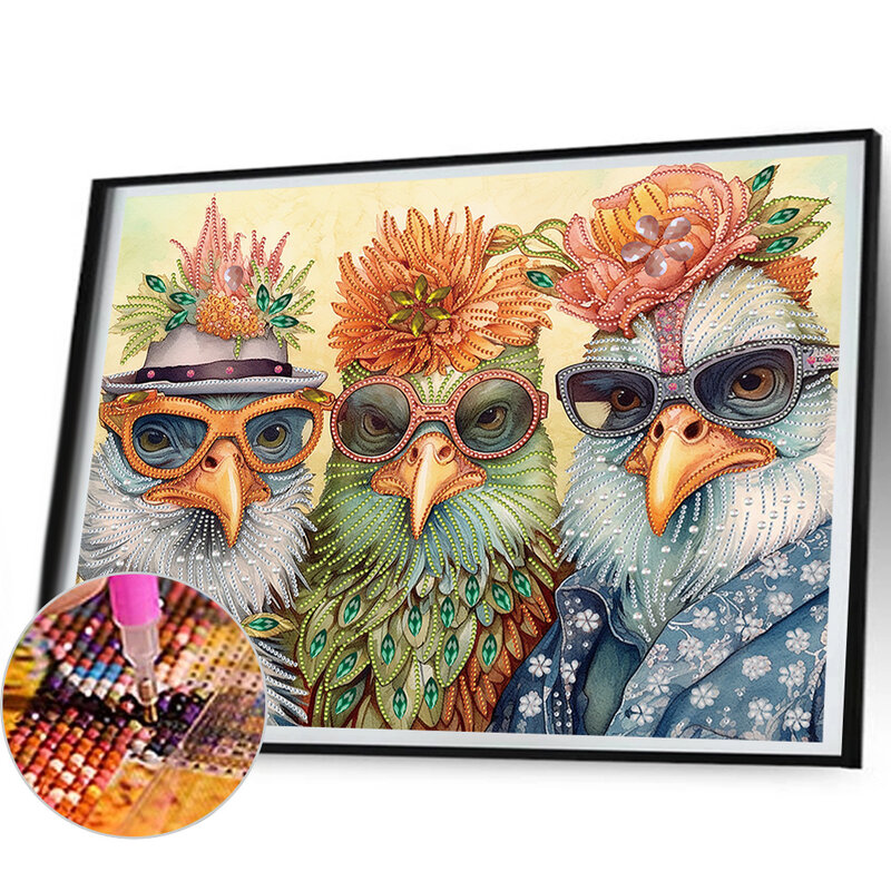 5D DIY Partial Special Shaped Drill Diamond Painting Animal Decoration 50x40cm