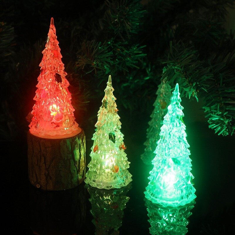 Weihnachts baum Nachtlicht bunte Acryl Nacht lampe Kinder Kind Weihnachten Schlafzimmer Wohnzimmer nach Hause Ornamente Licht Geburtstags geschenk