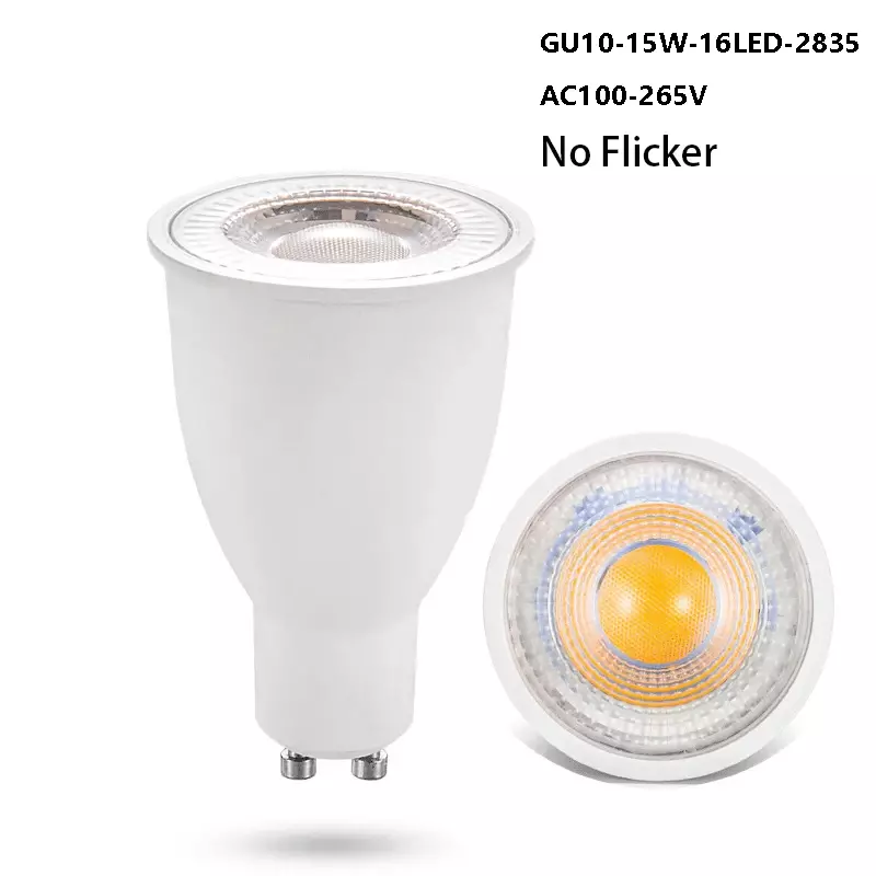 Foco LED COB GU10 de alto brillo, 10w, 15w, 220V, 230V, 240V, punto de iluminación, luces para el hogar, blanco frío/cálido, reemplazo