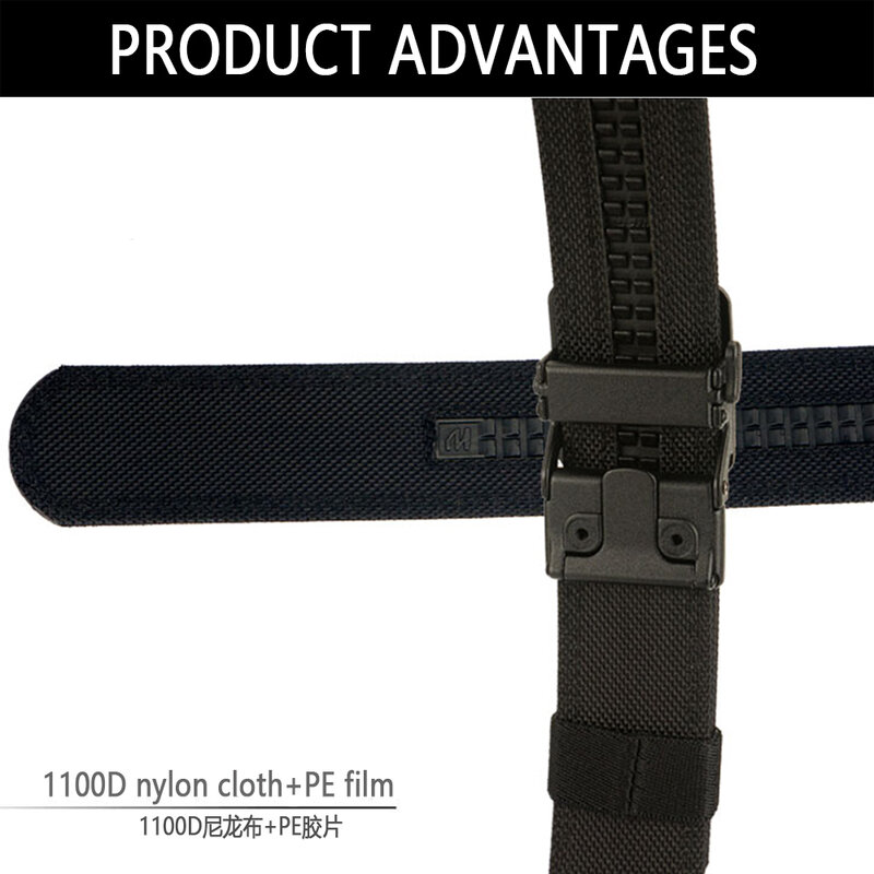 TUSHI Official Genuine New 140cm Military Tactical Belt Alloy Automatic Buckle Men's Police Duty Belt 1100D Nylon IPSC Gun Belt