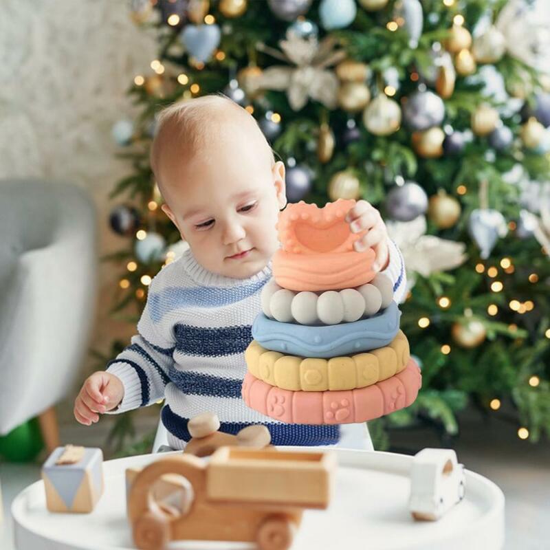 Puzzle Toy for Development Infants Colorful Embossed Stacking Toys for Infants Young Children Promoting Development for Infants